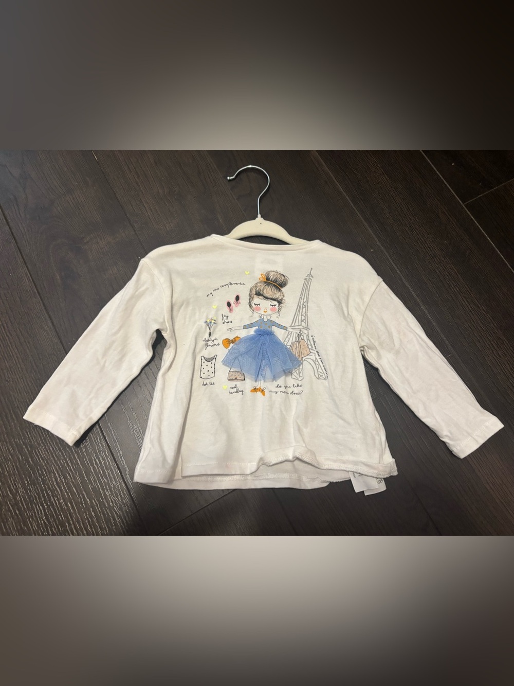 Zara Baby Long-Sleeve Top with Blue Tulle Skirt Graphic